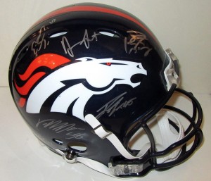 The mecca of signed helmets for a Broncos fan. This is the one you need! Over 15 signatures from the Super Bowl team including Von Miller & Peyton Manning.