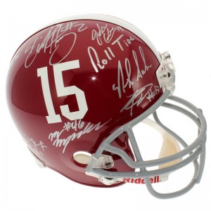 2015 National Championship Team Signed Helmet : Nick Saban, Heisman Trophy winner Derrick Henry, Jake Coker, Reggie Ragland, Kenyan Drake, Cyrus Jones, A'Shawn Robinson, Ryan Kelly, and many more