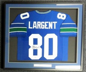 Fan favorite, Steve Largent can be seen in Seahawks man caves across the PNW. #80 hangs with pride.