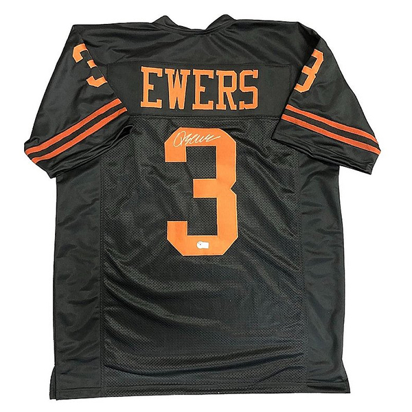 Quinn Ewers Autographed Signed Texas Longhorns Custom Black #3 Jersey - Beckett QR Authentic